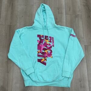 Fortnite Summer Party graphic hoodie Sweater Size XL Blue Pink B13